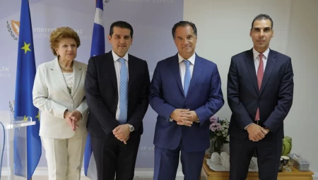 Συνάντηση του Υπουργού Υγείας Άδωνι Γεωργιάδη και του Υφυπουργού Υγείας Μάριου Θεμιστοκλέους με τον Υπουργό Υγείας της Κύπρου, Μιχάλη Δαμιανό
