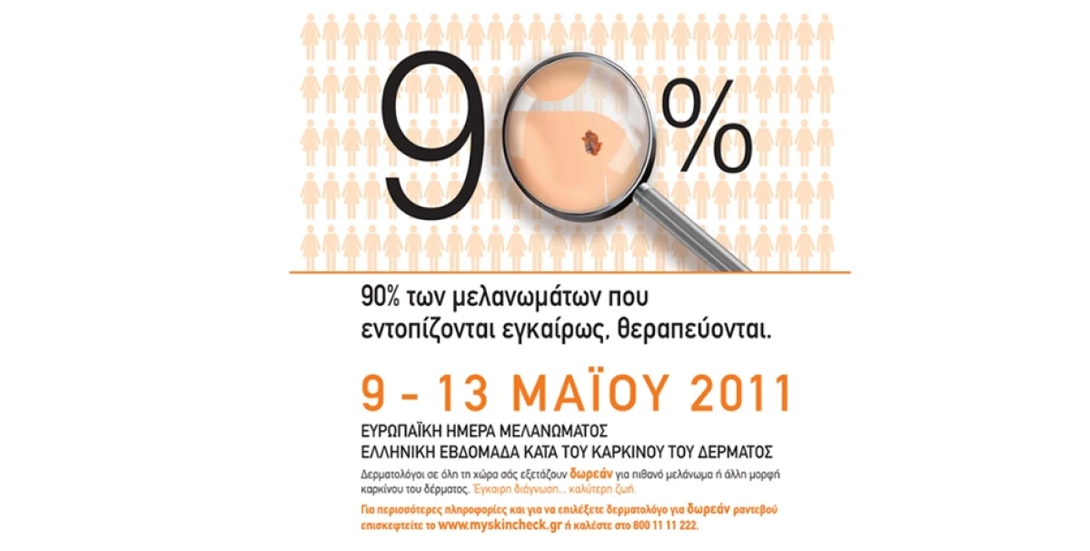 Ευρωπαϊκή Ημέρα Μελανώματος & Ελληνική Eβδομάδα κατά του καρκίνου του δέρματος, 9-13 Μαΐου