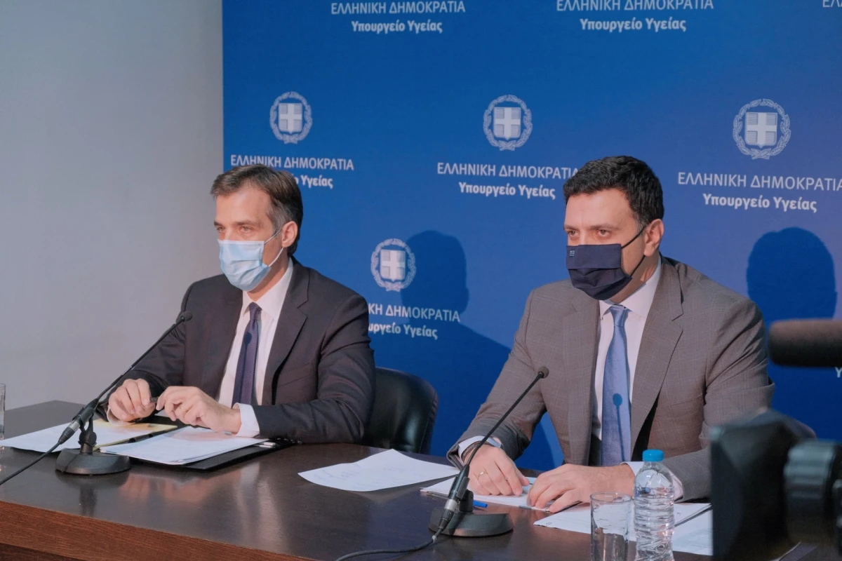 Eνημέρωση διαπιστευμένων συντακτών Υπουργείου Υγείας από τον Υπουργό Υγείας Βασίλη Κικίλια, τoν Πρόεδρο του ΕΟΔΥ Παναγιώτη Αρκουμανέα και τη Διευθύντρια Επιδημιολογικής Επιτήρησης του ΕΟΔΥ Φλώρα Κοντοπίδου
