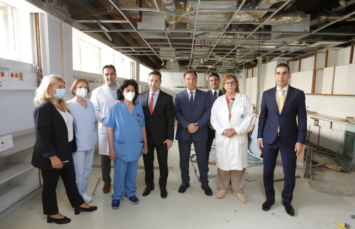 Επίσκεψη του Υπουργού Υγείας Άδωνι Γεωργιάδη και του Υφυπουργού Υγείας Μάριου Θεμιστοκλέους στο ΓΝΑ «Ευαγγελισμός» για την επιθεώρηση του έργου κατασκευής 32 νέων κλινών ΜΕΘ