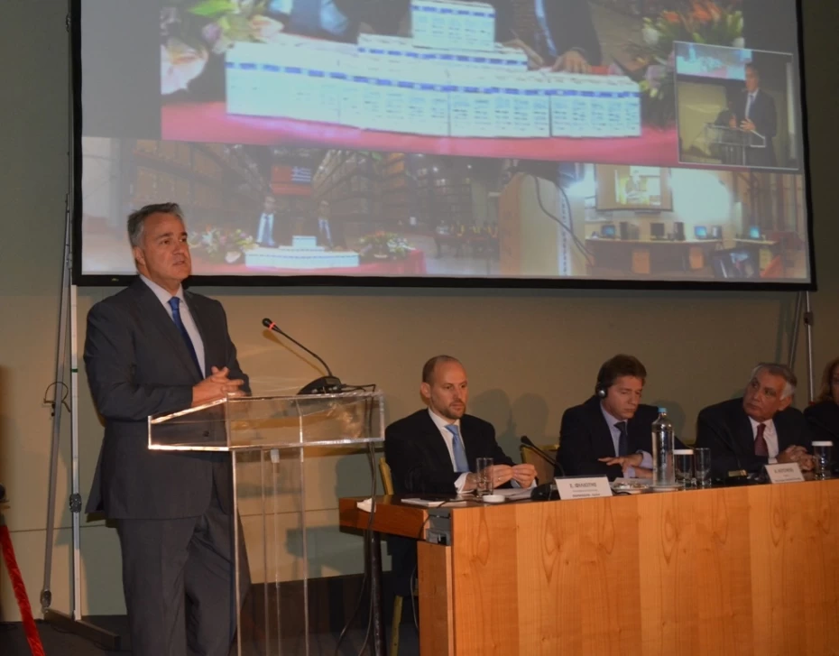 Παρουσία του Υπουργού Υγείας, Μάκη Βορίδη, σε εκδήλωση για την επιχειρηματική συνεργασία φαρμακευτικών εταιρειών. 