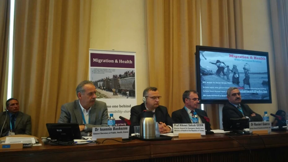 Η ομιλία του γ.γ. Δημόσιας Υγείας, Ι.Μπασκόζου με θέμα Μετανάστευση και Υγεία, στο πλαίσιο της 69ης Γενικής Συνέλευσης  του ΠΟΥ