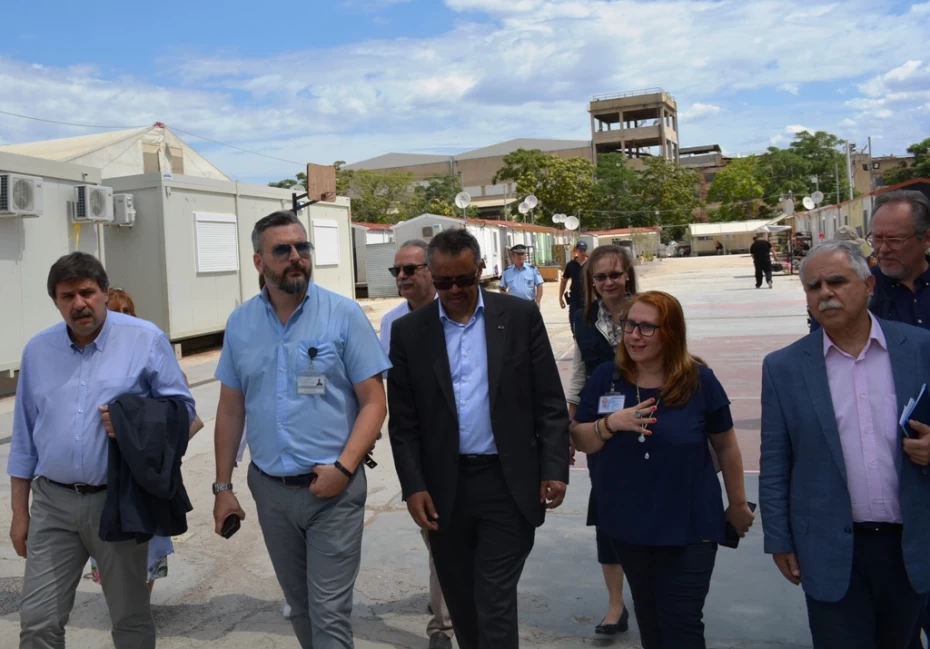 Επίσκεψη του  Γενικού Διευθυντή του Παγκοσμίου Οργανισμού Υγείας, Tedros Adhanom Ghebreyesus στη Δομή Φιλοξενίας Προσφύγων του Ελαιώνα
