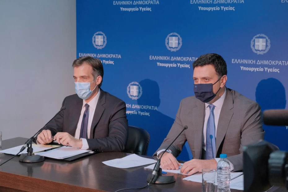 Eνημέρωση διαπιστευμένων συντακτών Υπουργείου Υγείας από τον Υπουργό Υγείας Βασίλη Κικίλια, τoν Πρόεδρο του ΕΟΔΥ Παναγιώτη Αρκουμανέα και τη Διευθύντρια Επιδημιολογικής Επιτήρησης του ΕΟΔΥ Φλώρα Κοντοπίδου