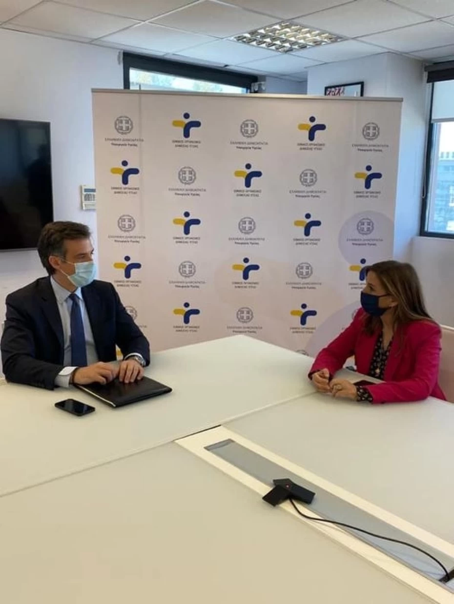 Συνάντηση Υφυπουργού Υγείας Ζωής Ράπτη με τον Πρόεδρο του ΕΟΔΥ Παναγιώτη Αρκουμανέα