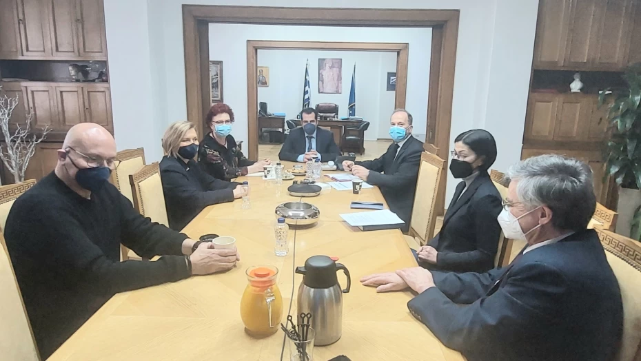 Συνάντηση του Υπουργού Υγείας Θάνου Πλεύρη με τη Διευθύντρια του Ευρωπαϊκού Κέντρου Πρόληψης και Ελέγχου Νοσημάτων (ECDC), Dr Andrea Ammon