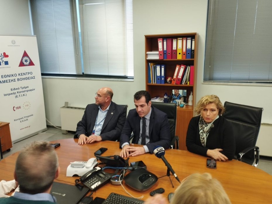 Επικοινωνία Υπουργού Υγείας Θάνου Πλεύρη και Αν. Υπουργού Μίνας Γκάγκα με την ομάδα του ΕΤΙΚ- ΕΚΑΒ που βρίσκεται στην Τουρκία