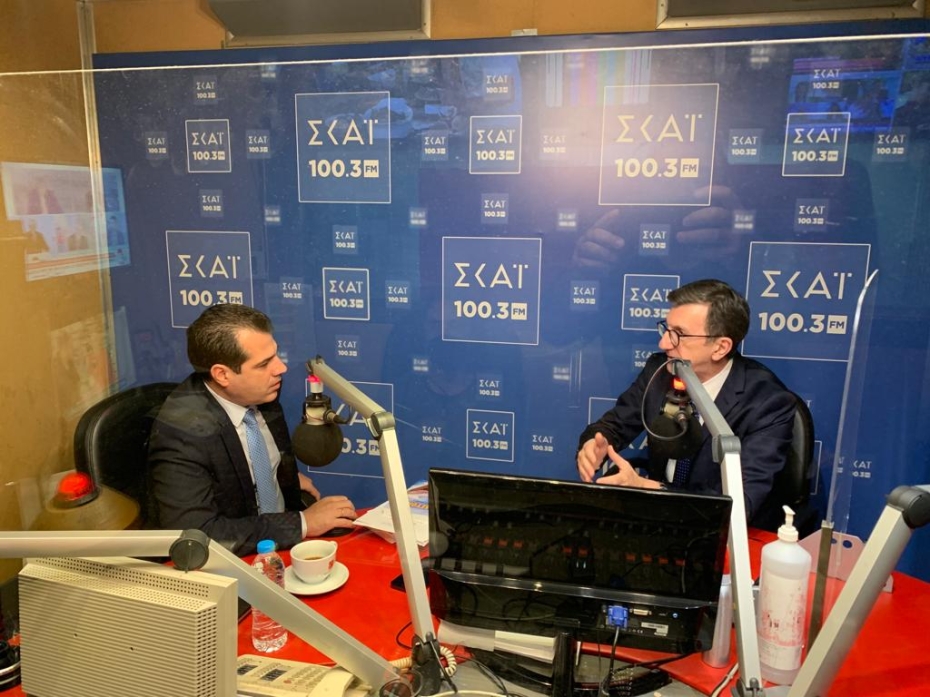Συνέντευξη Υπουργού Υγείας Θάνου Πλεύρη στο ραδιοφωνικό σταθμό ΣΚΑΪ 100,3